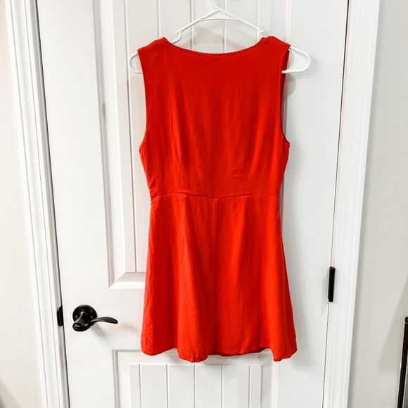 Honey Belle Red Short Sleeve Wrap Mini Dress Size Medium - Picture 2 of 9